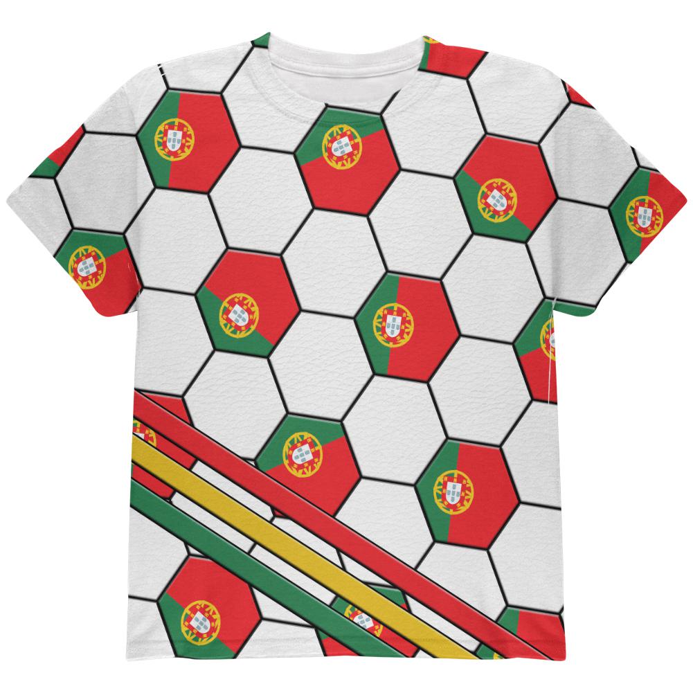 World Cup Portugal Soccer Ball All Over Youth T Shirt Youth T-Shirts Old Glory LG Multi 