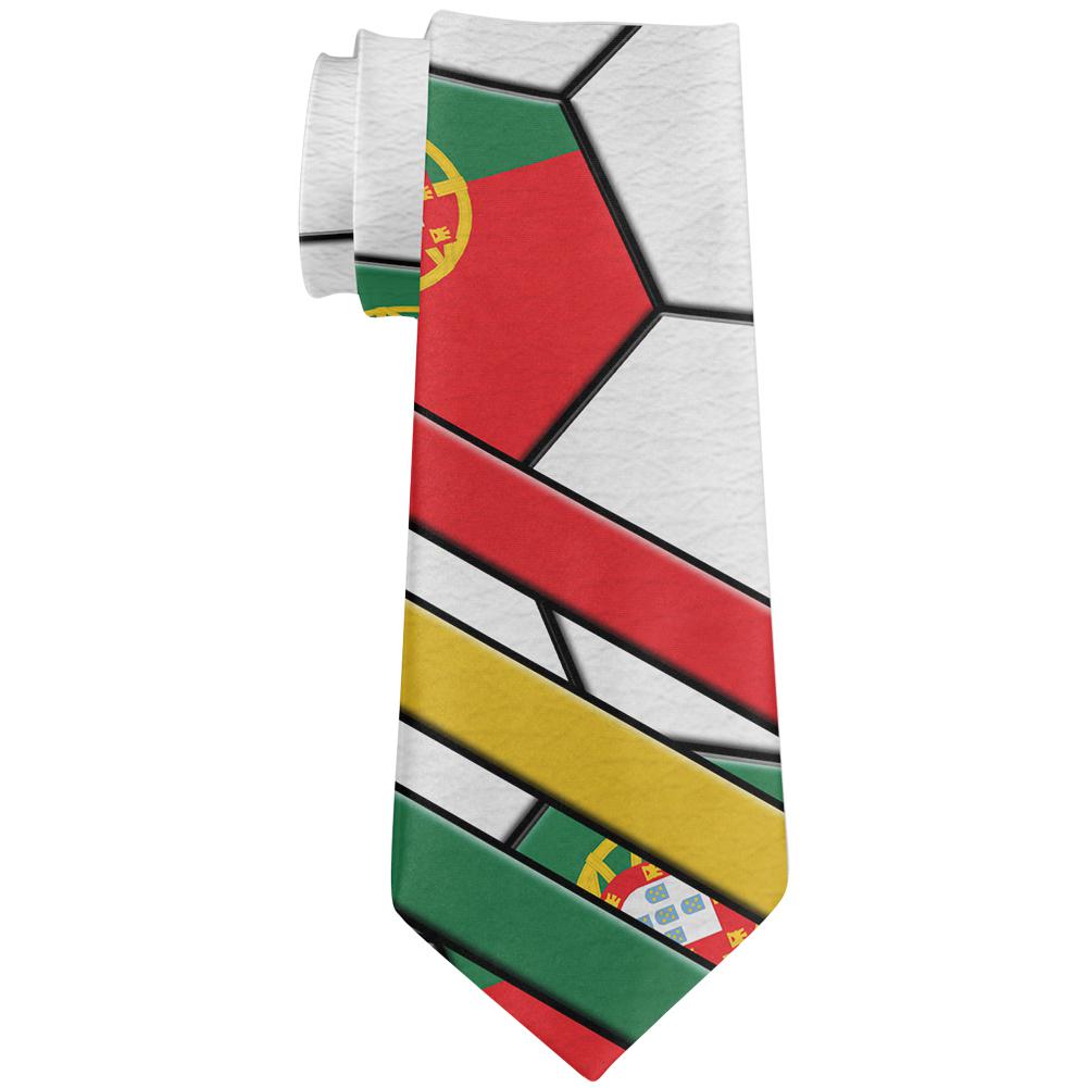 World Cup Portugal Soccer Ball All Over Neck Tie Ties Old Glory OS Multi 