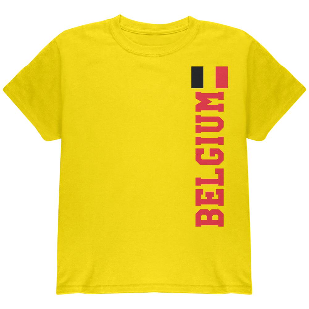 World Cup Belgium Youth T Shirt Youth T-Shirts Old Glory LG Yellow 