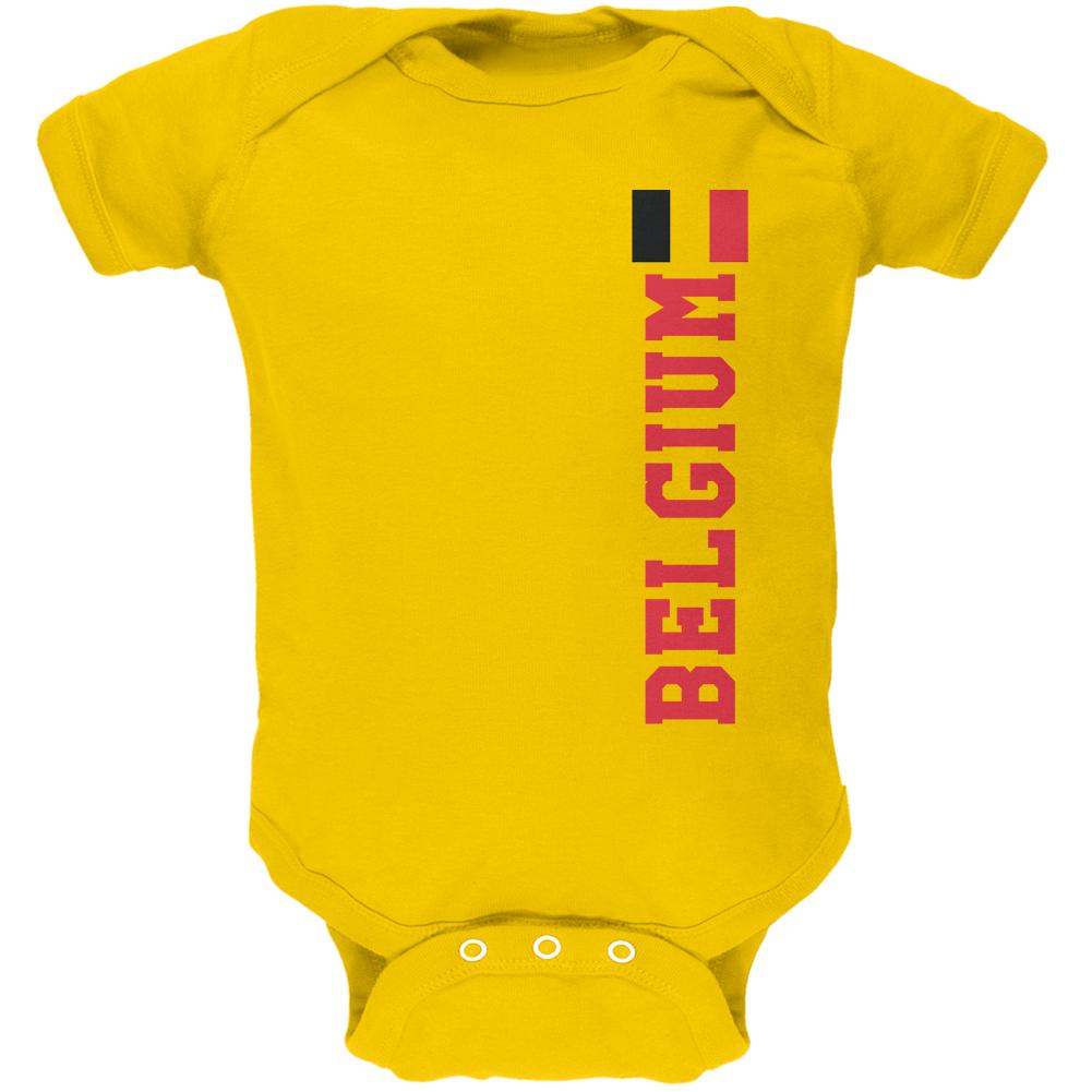 World Cup Belgium Soft Baby One Piece Baby One Piece Old Glory 0-3M Yellow 