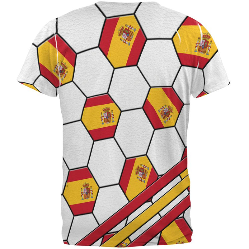 World Cup Spain Soccer Ball All Over Mens T Shirt Men's T-Shirts Old Glory   