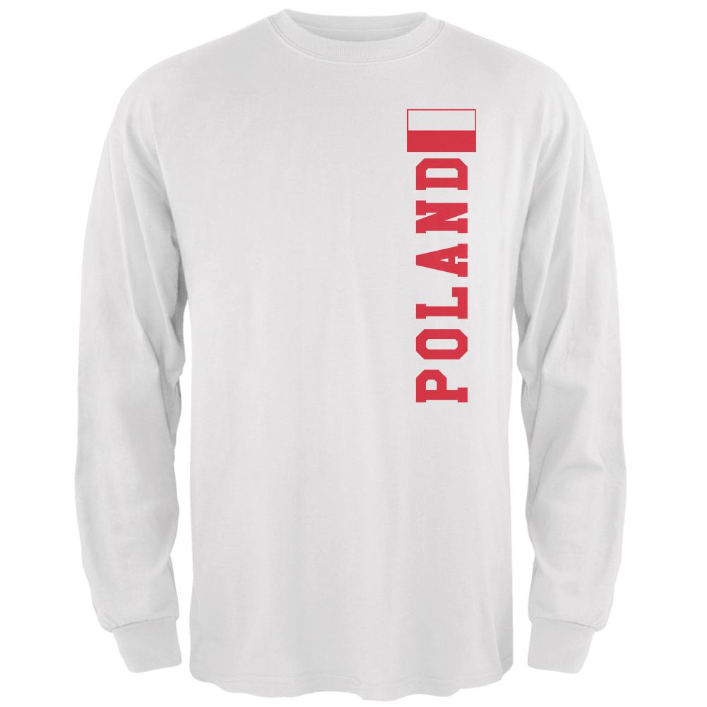 World Cup Poland Mens Long Sleeve T Shirt Men's Long Sleeves Old Glory 2XL White 