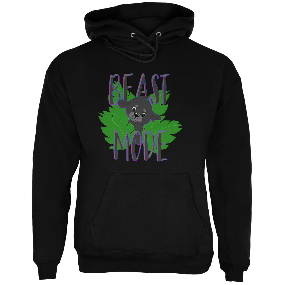 Beast Mode Cute Black Panther Cub Mens Hoodie Men's Hoodies Old Glory 2XL Black 