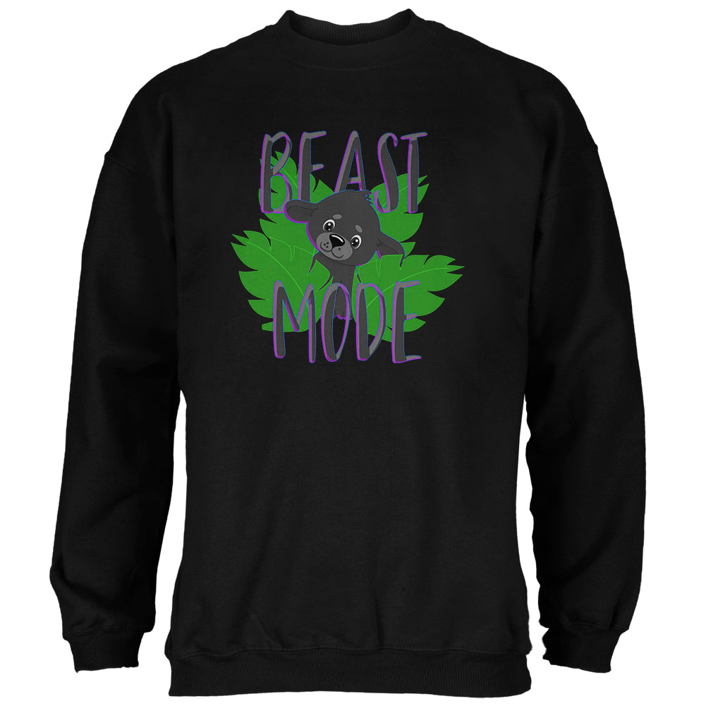 Beast Mode Cute Black Panther Cub Mens Sweatshirt Men's Sweatshirts Old Glory 2XL Black 