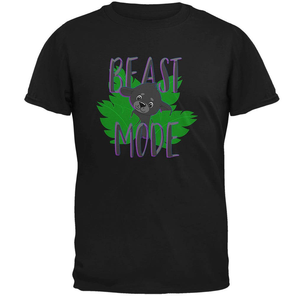 Beast Mode Cute Black Panther Cub Mens T Shirt Men's T-Shirts Old Glory 2XL Black 