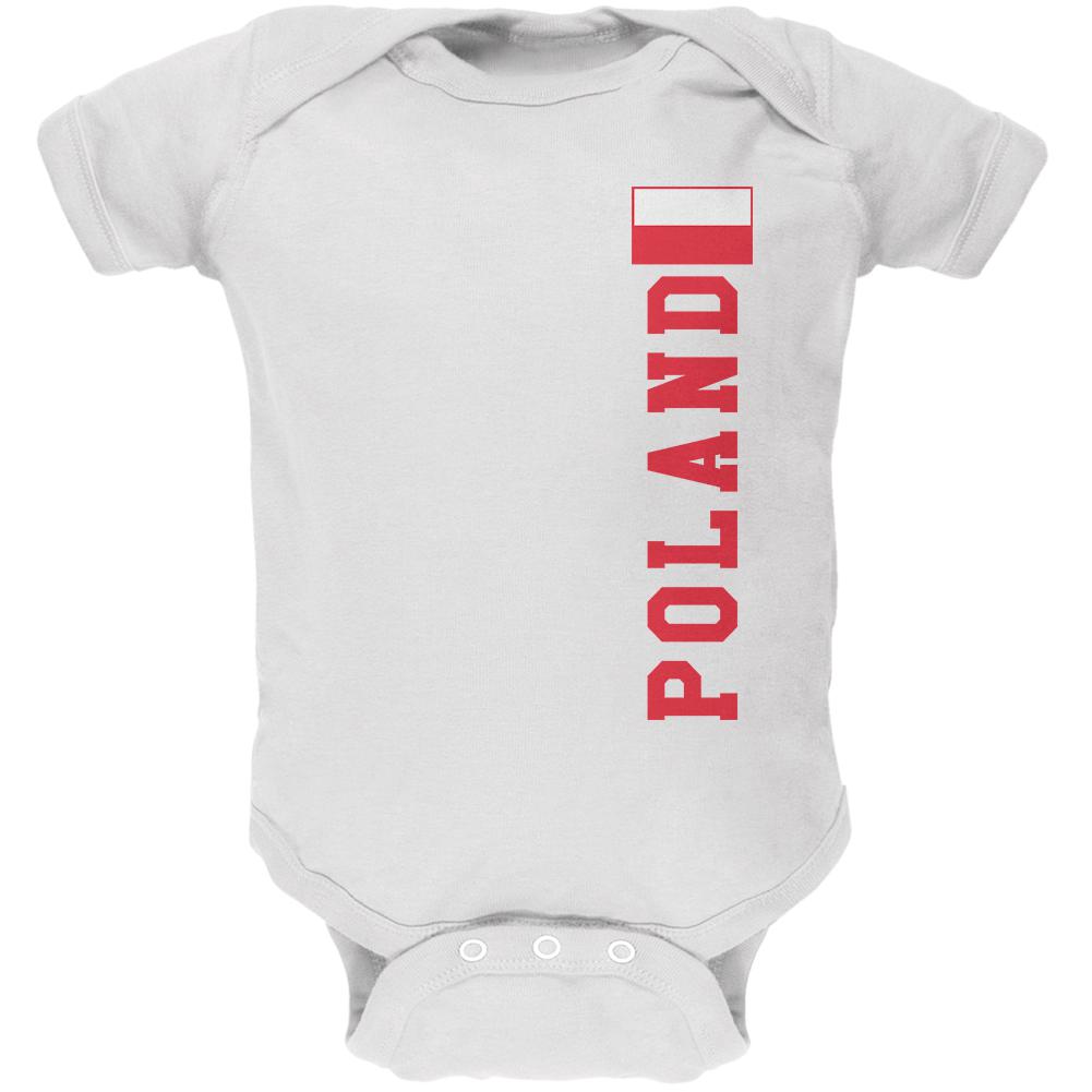 World Cup Poland Soft Baby One Piece Baby One Piece Old Glory 0-3M White 