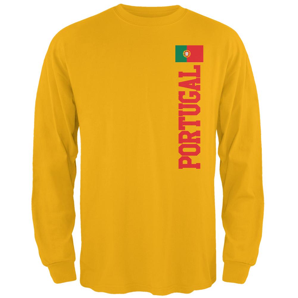 World Cup Portugal Mens Long Sleeve T Shirt Men's Long Sleeves Old Glory 2XL Gold 