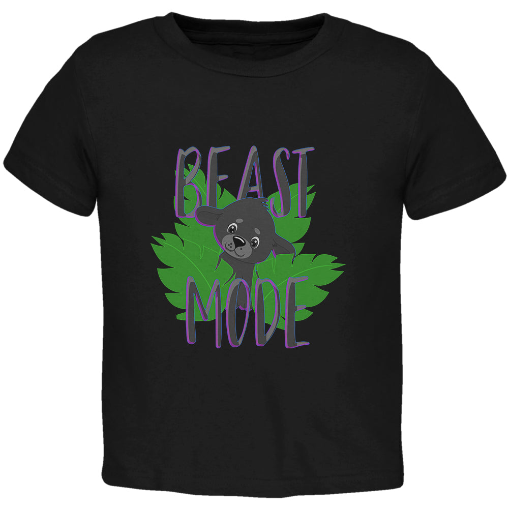 Beast Mode Cute Black Panther Cub Toddler T Shirt Toddler T-Shirts Old Glory 2T Black 