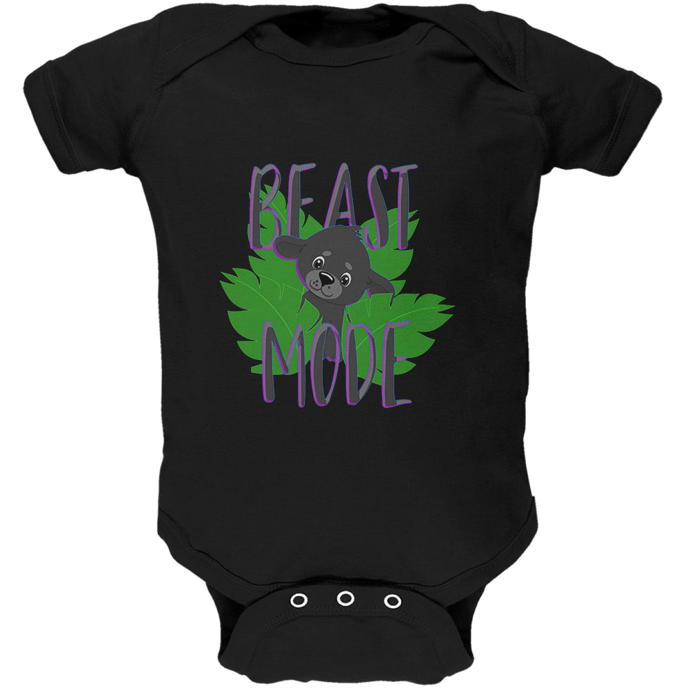 Beast Mode Cute Black Panther Cub Soft Baby One Piece Baby One Piece Old Glory 0-3M Black 