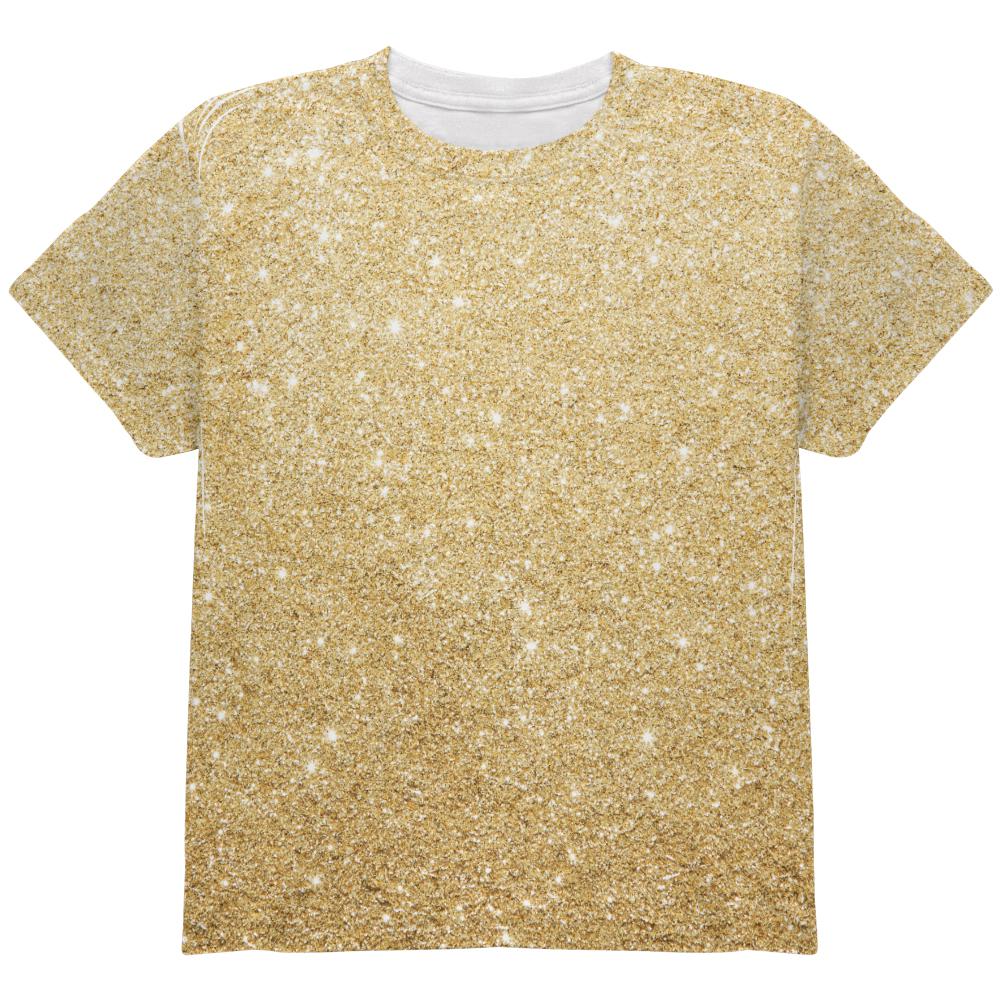 Faux Gold Glitter All Over Youth T Shirt Youth T-Shirts Old Glory LG Multi 