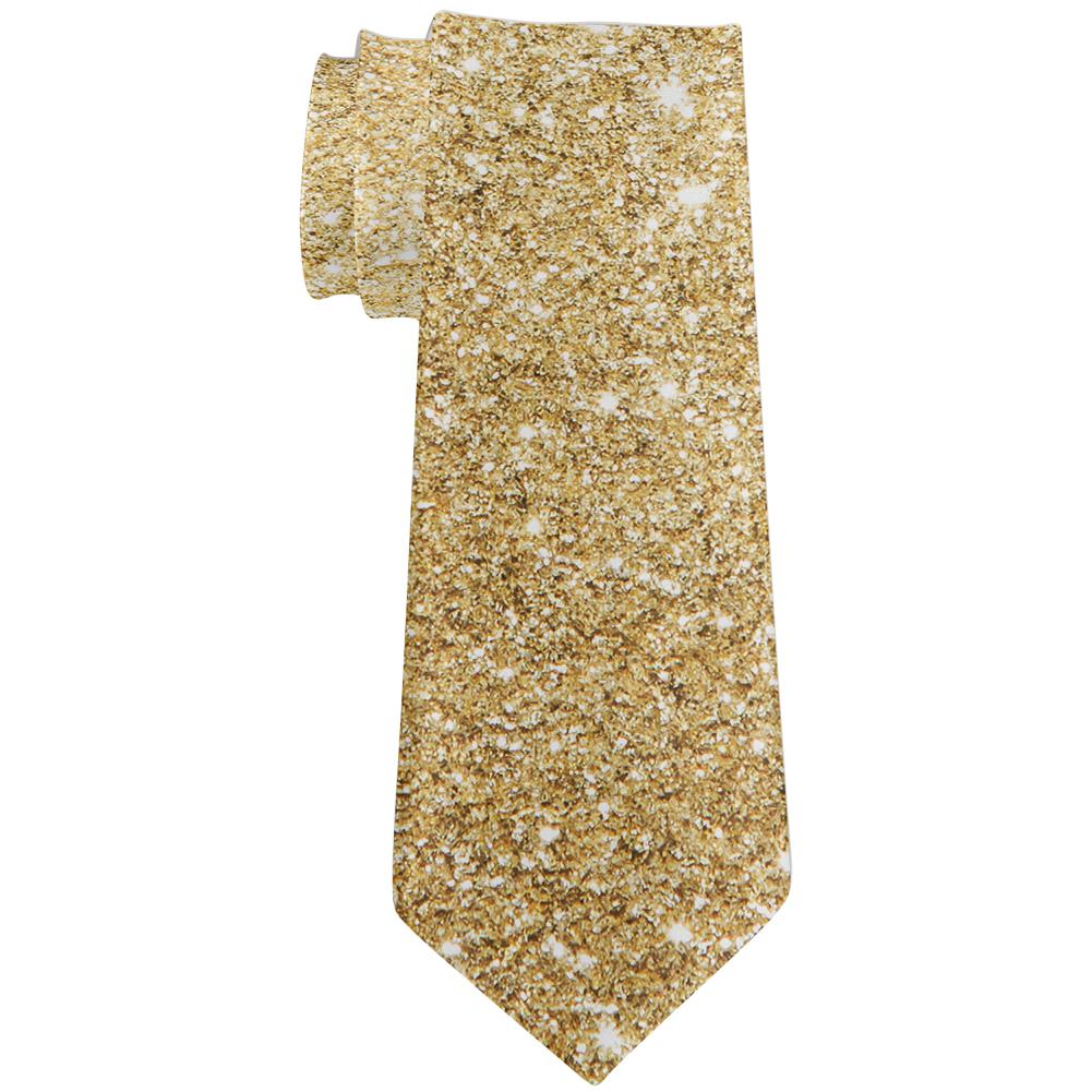 Faux Gold Glitter All Over Neck Tie Ties Old Glory OS Multi 