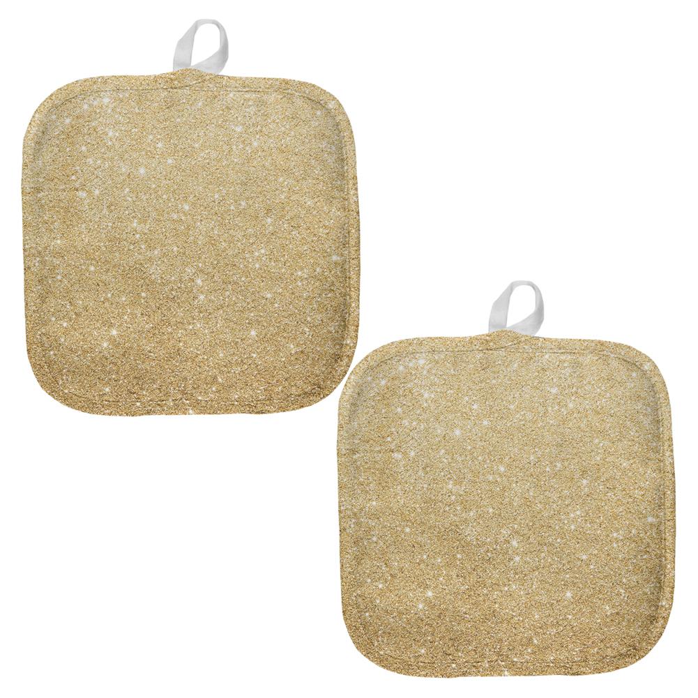 Faux Gold Glitter All Over Pot Holder (Set of 2) Pot Holders Old Glory OS Multi 