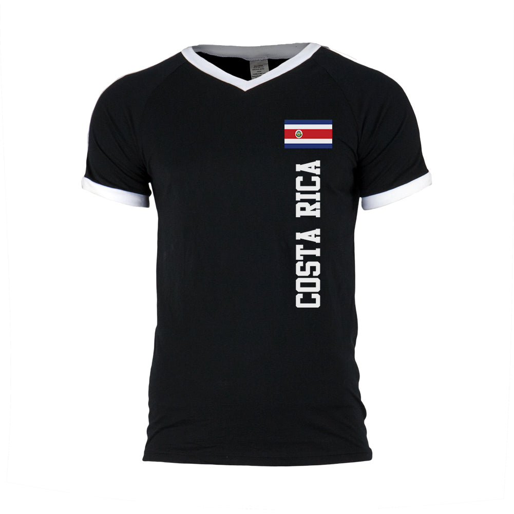 World Cup Costa Rica Mens Soccer Jersey V-Neck T-Shirt Men's T-Shirts Old Glory 2XL Black 