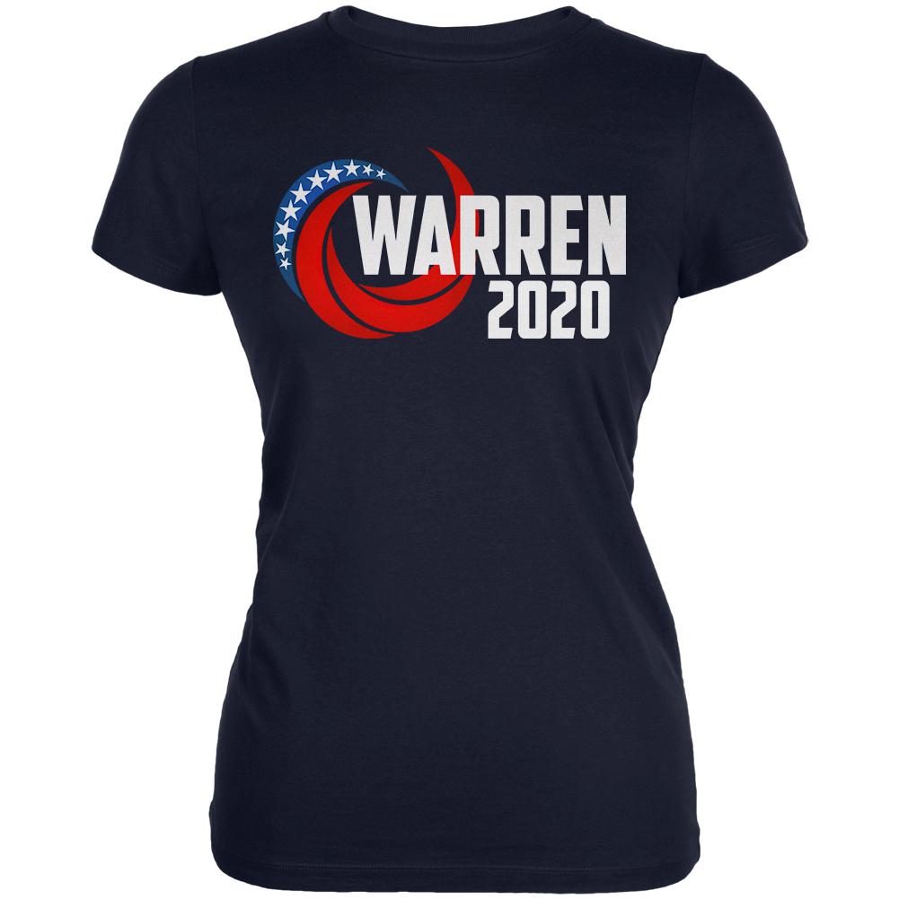 Presidential Election 2020 Elizabeth Warren Swoosh Juniors Soft T Shirt Juniors T-Shirts Old Glory 2XL Navy 