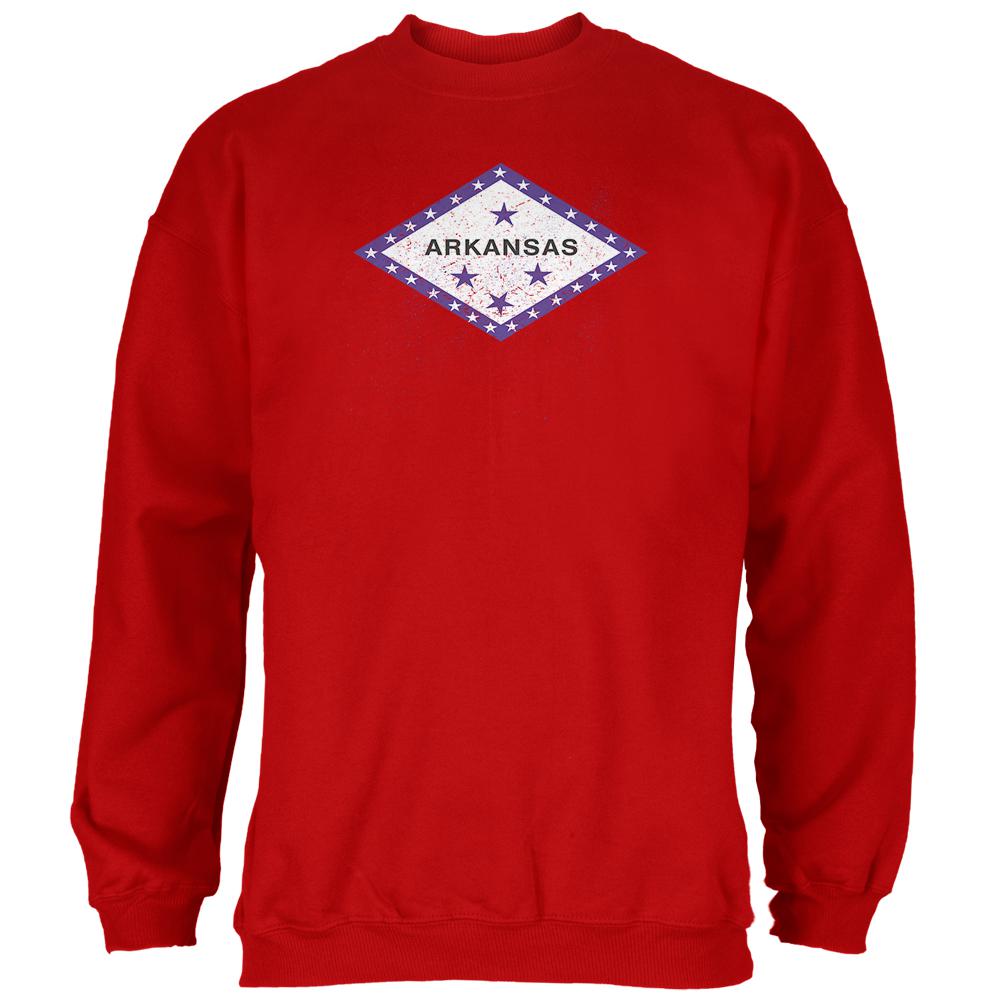 Born and Raised Arkansas State Flag Mens Sweatshirt Men's Sweatshirts Old Glory 2XL Red 