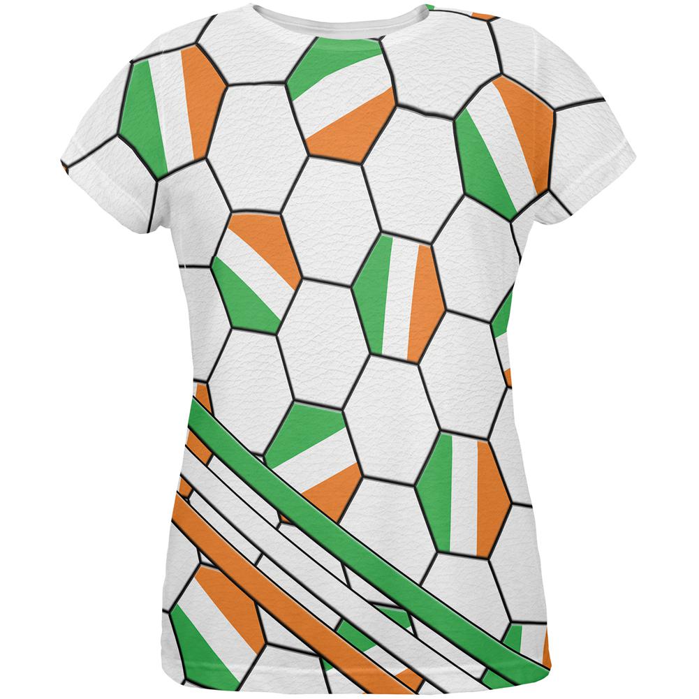 World Cup Ireland Soccer Ball All Over Womens T Shirt Women's T-Shirts Old Glory 2XL Multi 