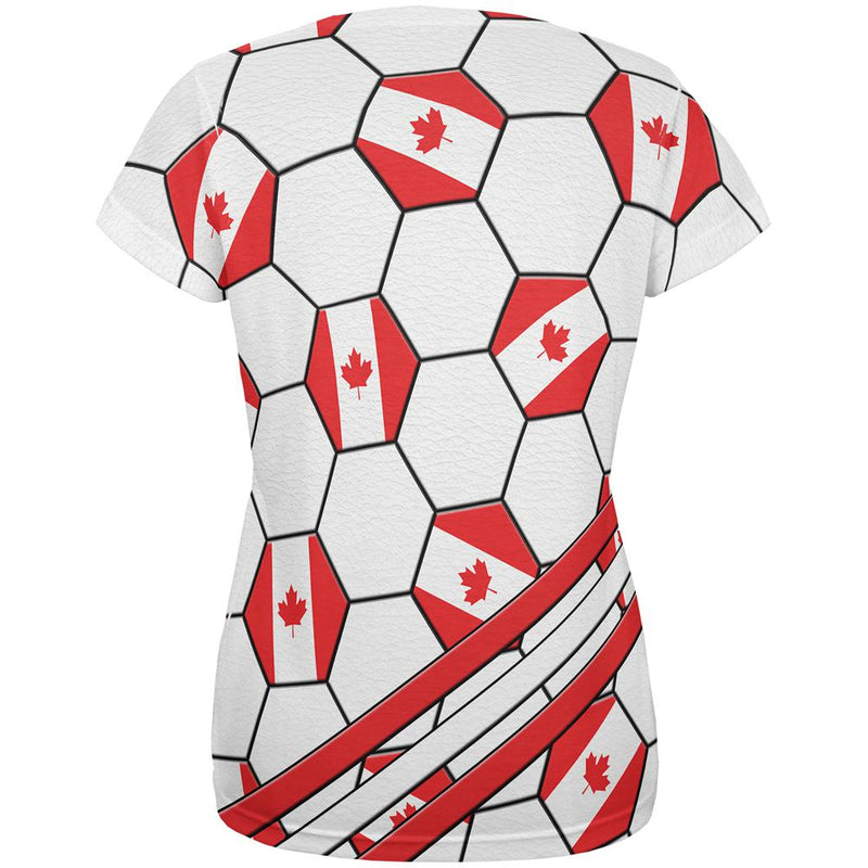 World Cup Canada Soccer Ball All Over Womens T Shirt Women's T-Shirts Old Glory   