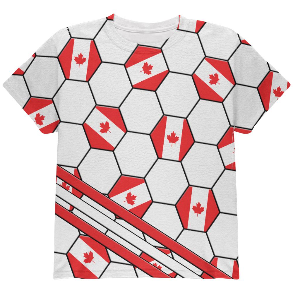 World Cup Canada Soccer Ball All Over Youth T Shirt Youth T-Shirts Old Glory LG Multi 