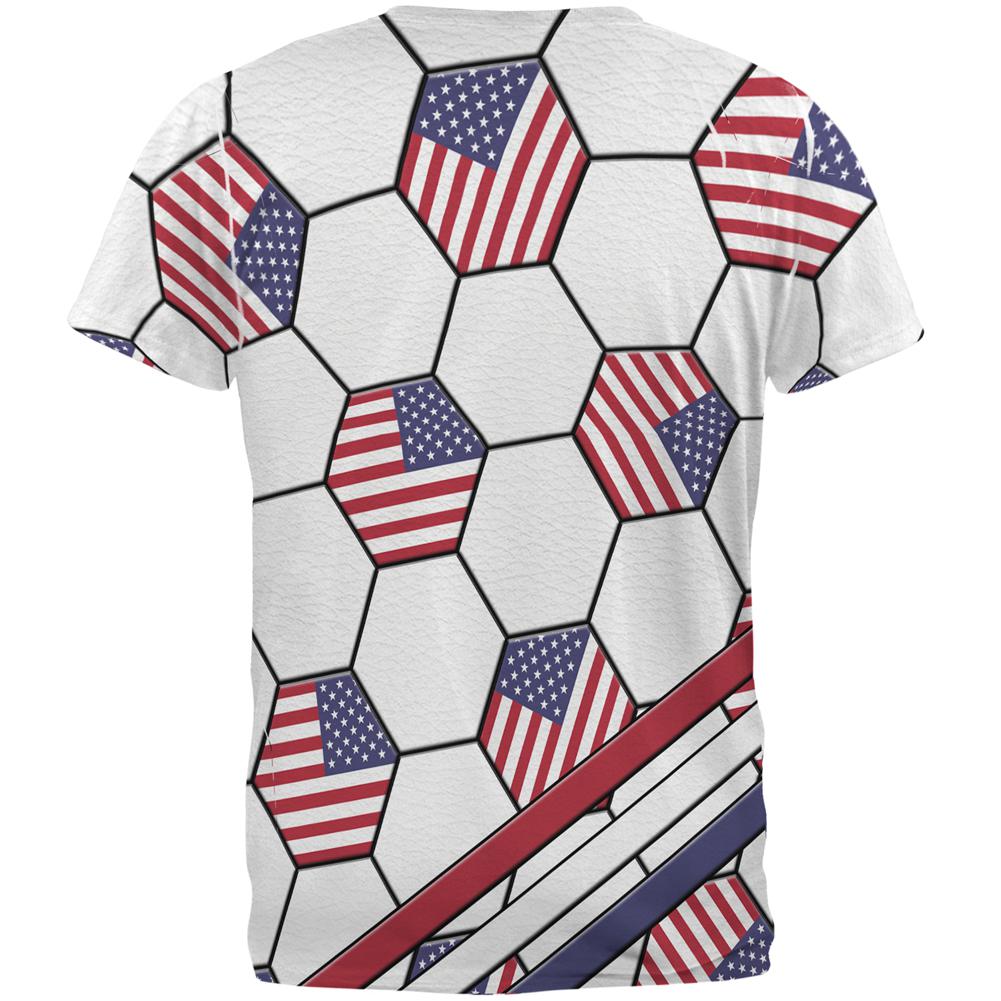 4th of July USA World Cup Soccer Ball All Over Mens T Shirt Men's T-Shirts Old Glory   