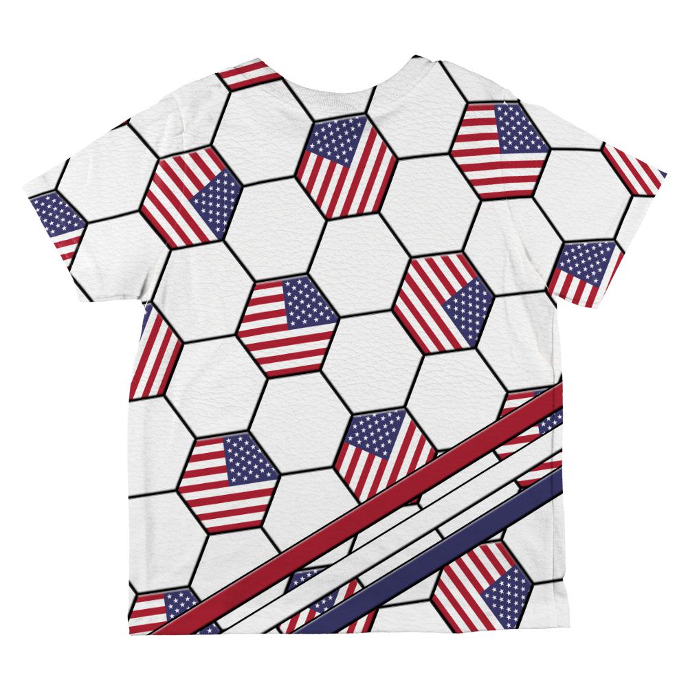 4th of July USA World Cup Soccer Ball All Over Toddler T Shirt Toddler T-Shirts Old Glory   