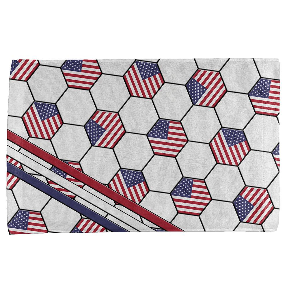 4th of July USA World Cup Soccer Ball All Over Sport Towel Hand Towel Old Glory OS Multi 