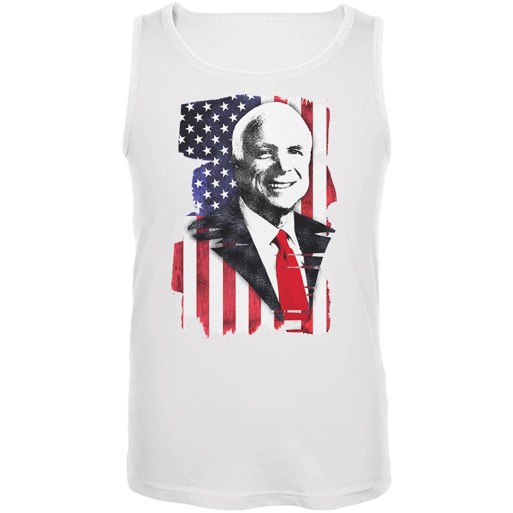 4th of July John McCain American Patriot Mens Tank Top Men's Tank Tops Old Glory 2XL White 