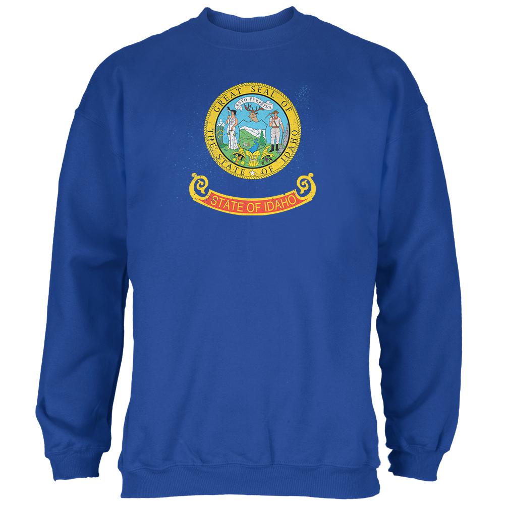 Born and Raised Idaho State Flag Mens Sweatshirt Men's Sweatshirts Old Glory 2XL Royal 