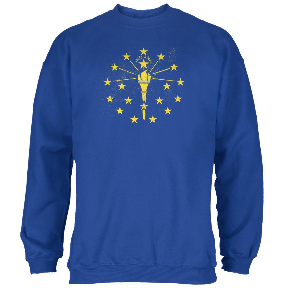 Born and Raised Indiana State Flag Mens Sweatshirt Men's Sweatshirts Old Glory 2XL Royal 