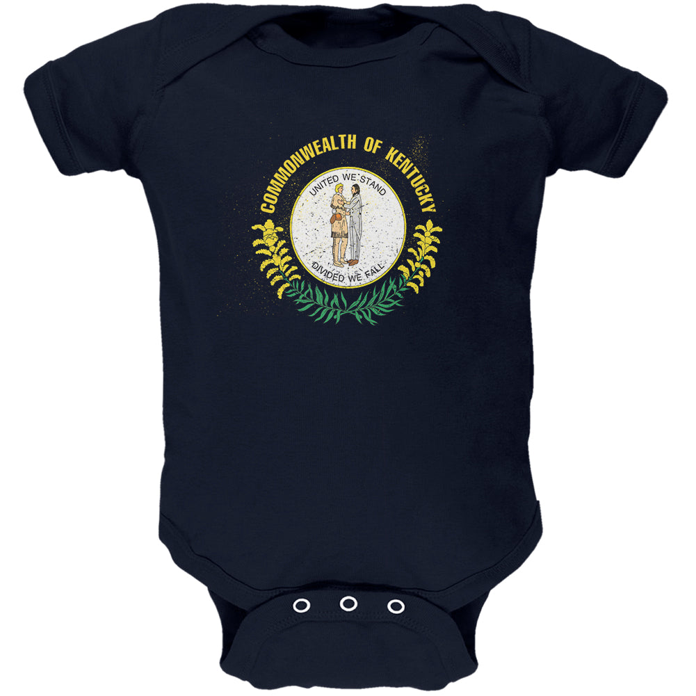 Born and Raised Kentucky State Flag Soft Baby One Piece Baby One Piece Old Glory 0-3M Navy 