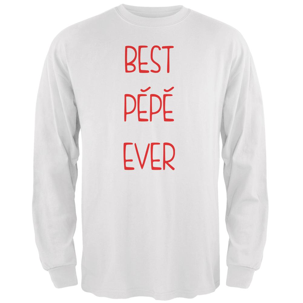 Father's Day Best Pepe Ever Mens Long Sleeve T Shirt Men's Long Sleeves Old Glory 2XL White 