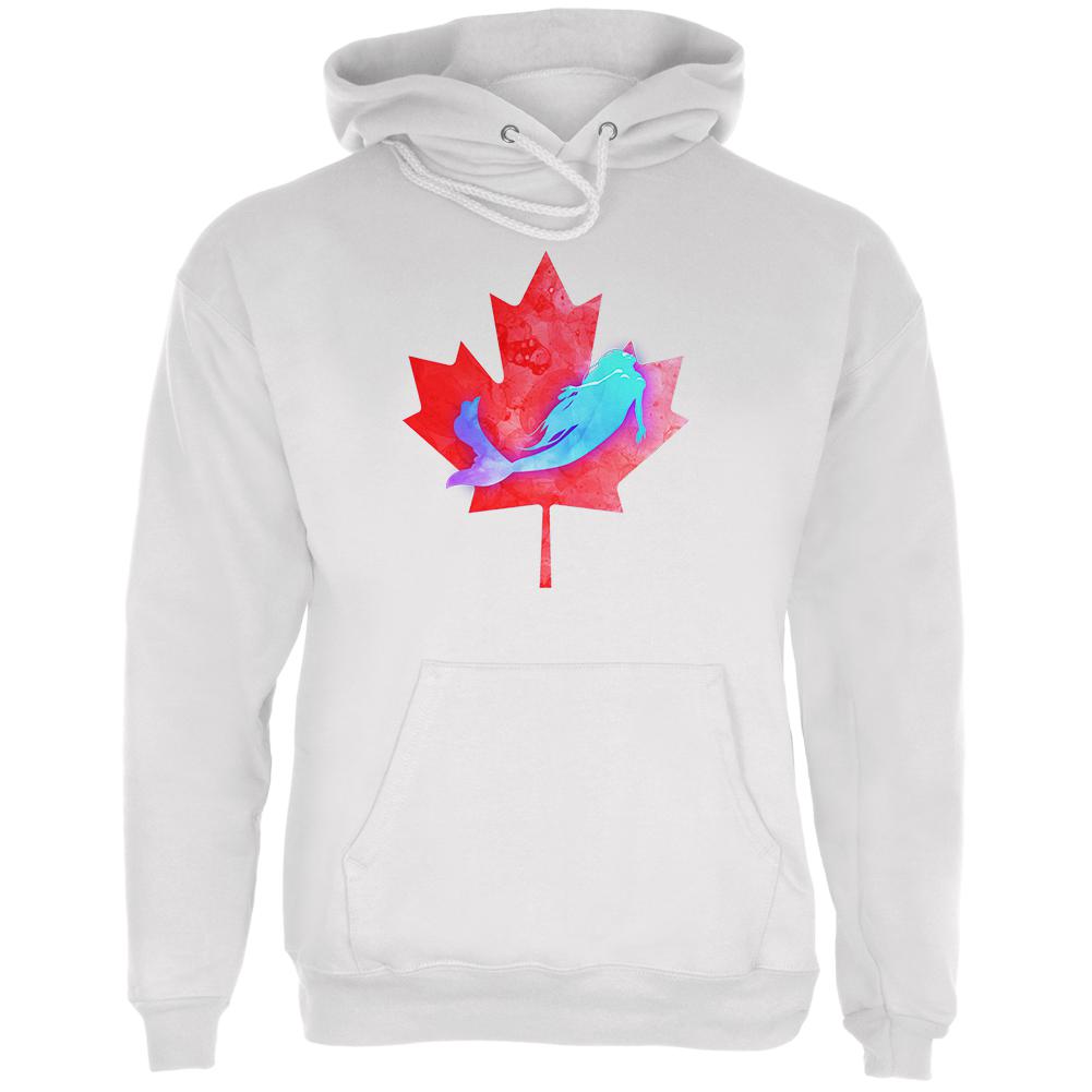 Canadian Mermaid Mens Hoodie Men's Hoodies Old Glory LG White 