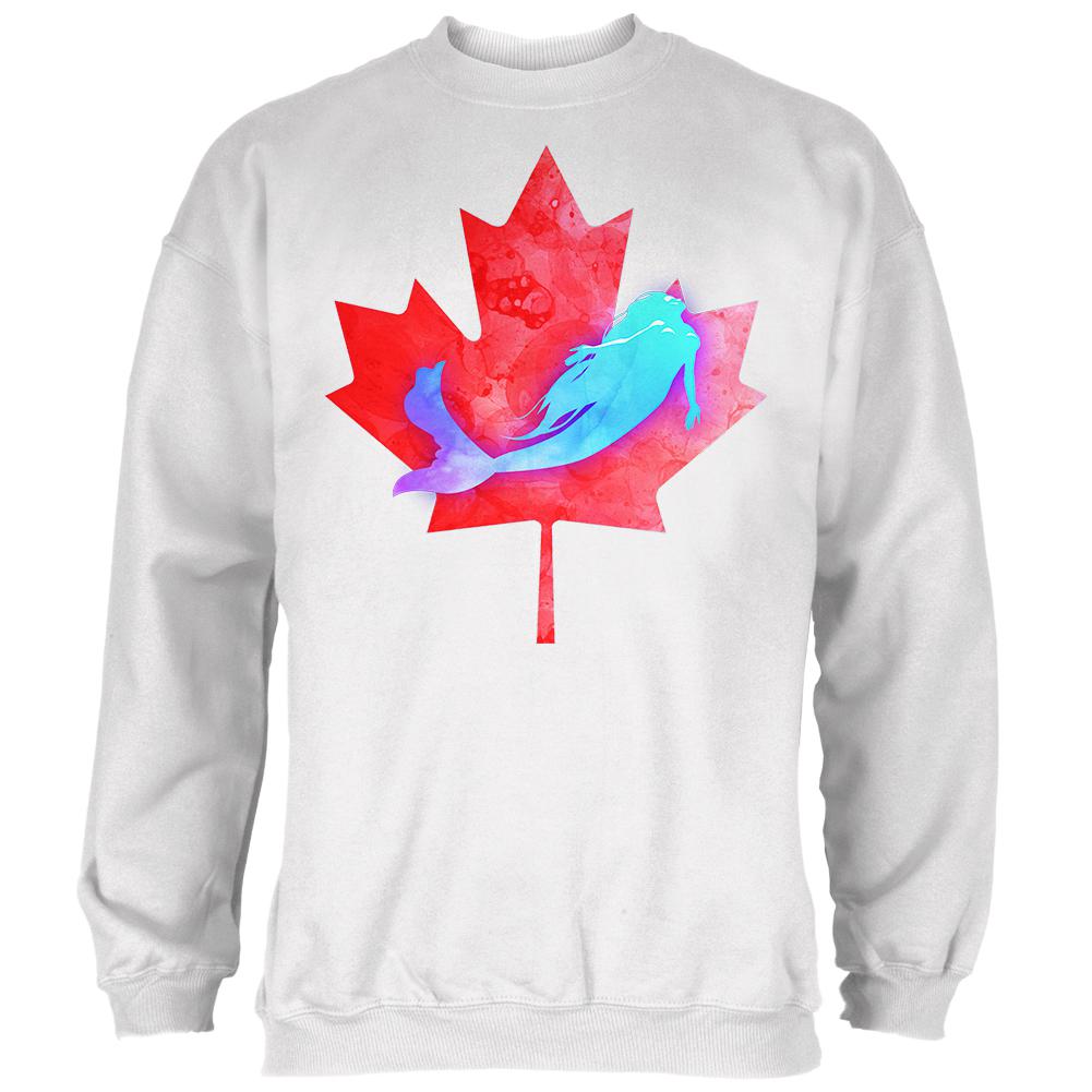 Canadian Mermaid Mens Sweatshirt Men's Sweatshirts Old Glory 2XL White 