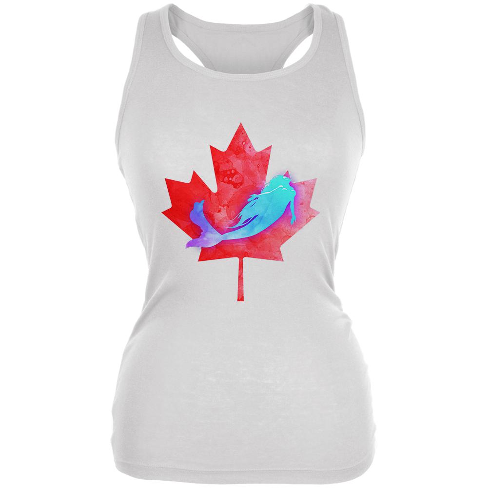 Canadian Mermaid Juniors Soft Tank Top Juniors Tank Tops Old Glory 2XL White 