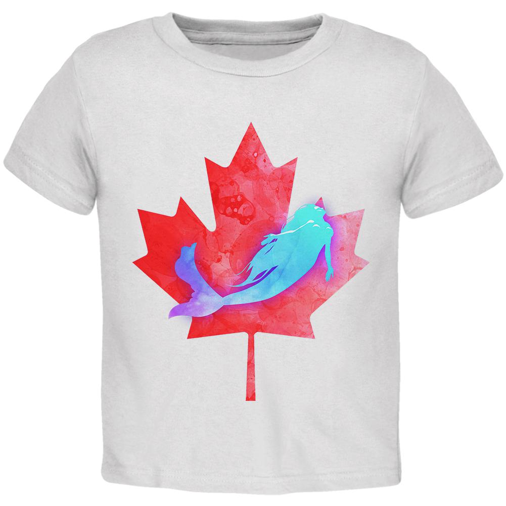 Canadian Mermaid Toddler T Shirt Toddler T-Shirts Old Glory 2T White 