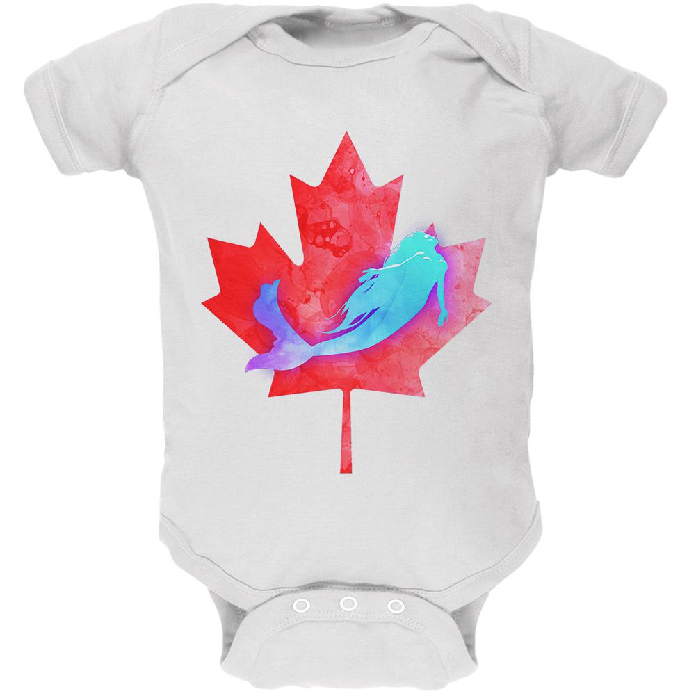 Canadian Mermaid Soft Baby One Piece Baby One Piece Old Glory 0-3M White 