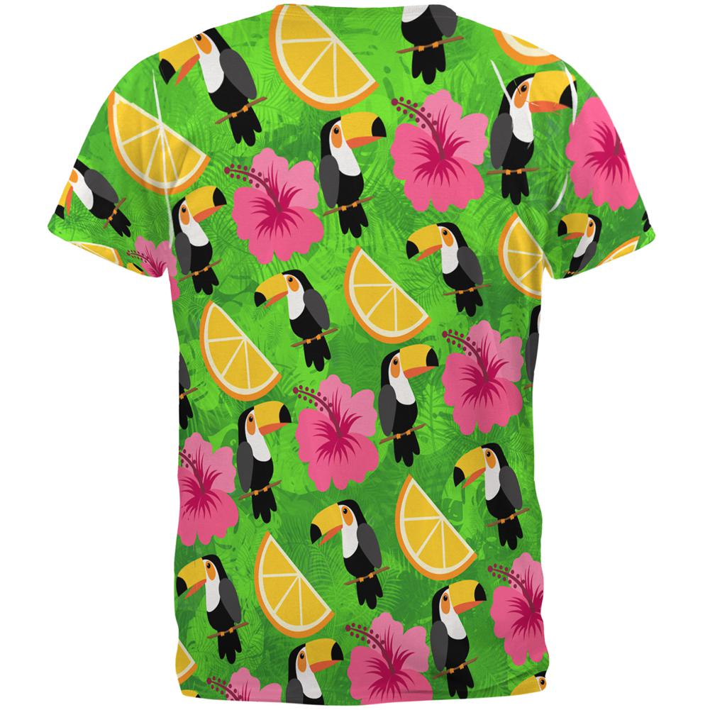 Tropical Vacation Toucan Pattern All Over Mens T Shirt Men's T-Shirts Old Glory   
