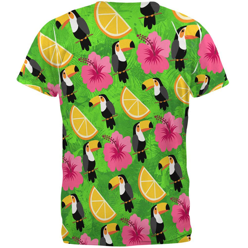 Tropical Vacation Toucan Pattern All Over Mens T Shirt Men's T-Shirts Old Glory   