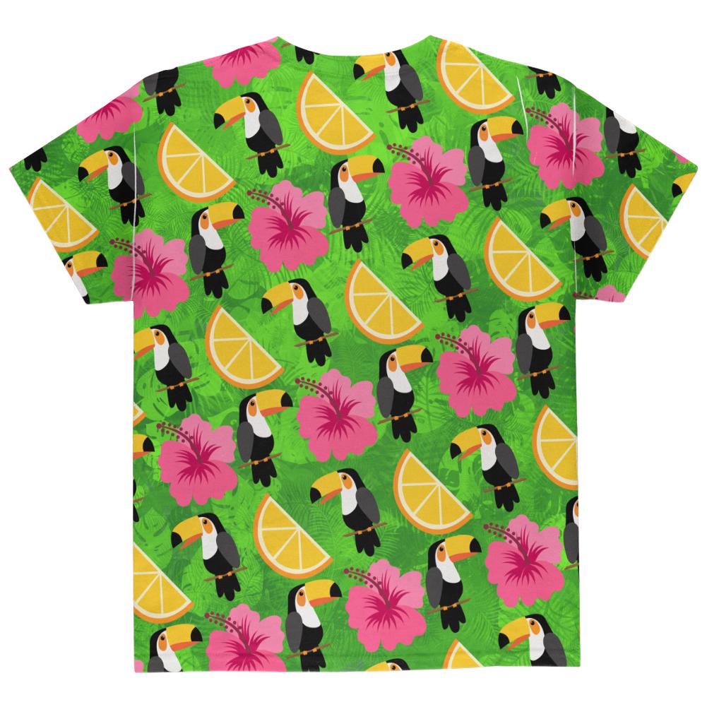 Tropical Vacation Toucan Pattern All Over Youth T Shirt Youth T-Shirts Old Glory   