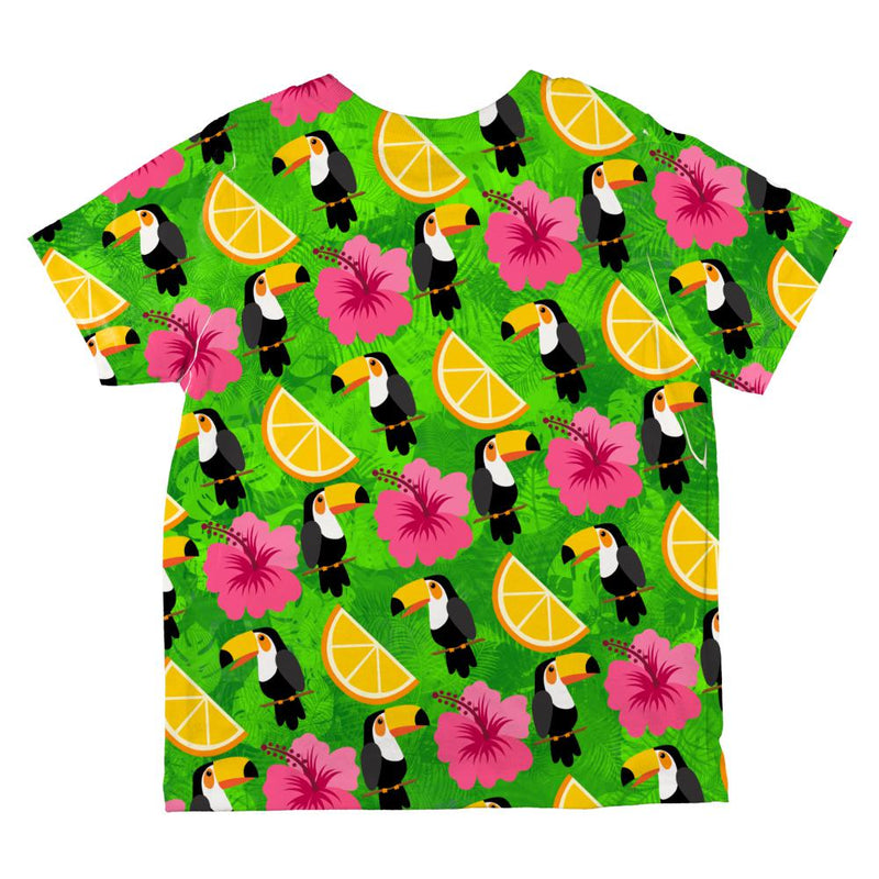 Tropical Vacation Toucan Pattern All Over Toddler T Shirt Toddler T-Shirts Old Glory   