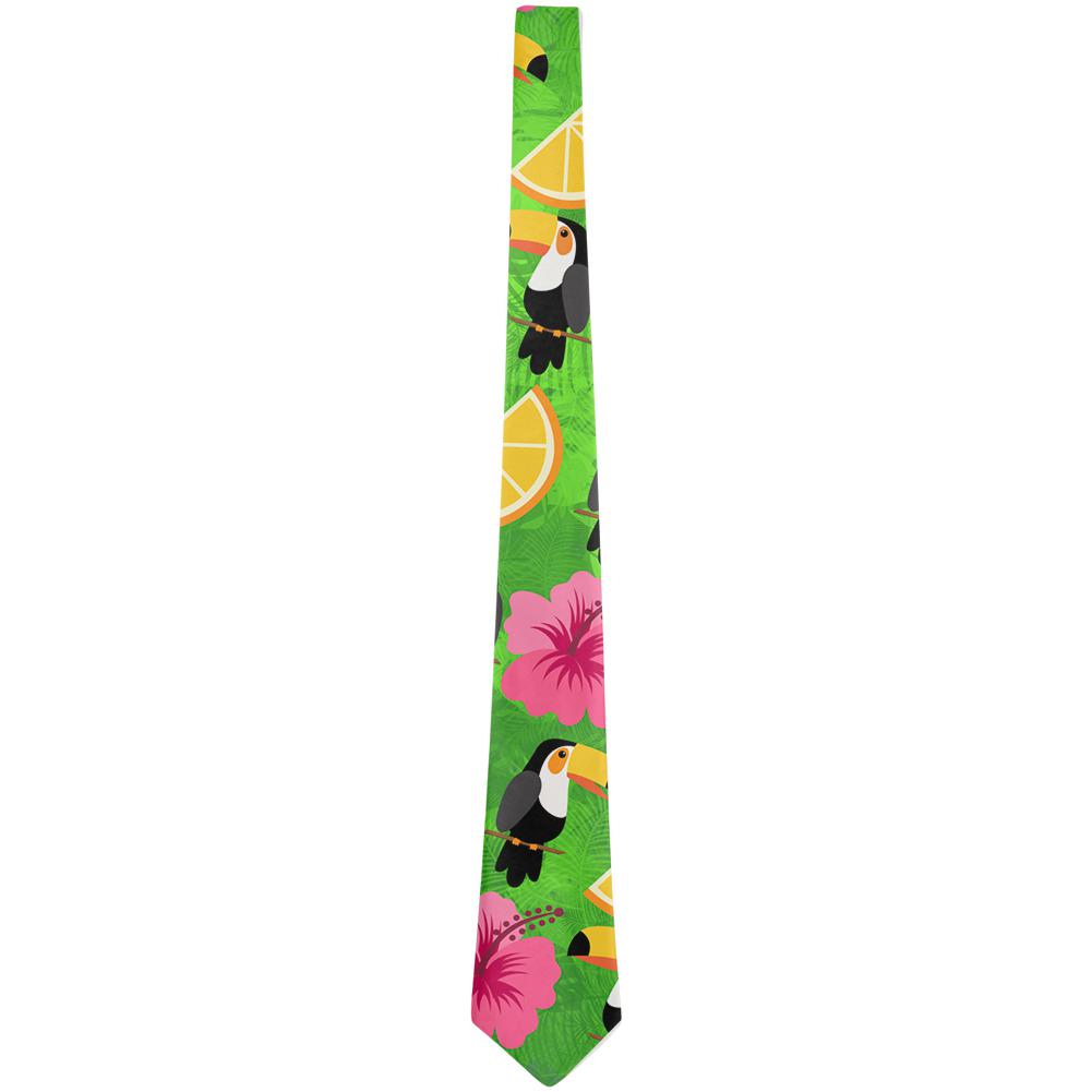 Tropical Vacation Toucan Pattern All Over Neck Tie Ties Old Glory   