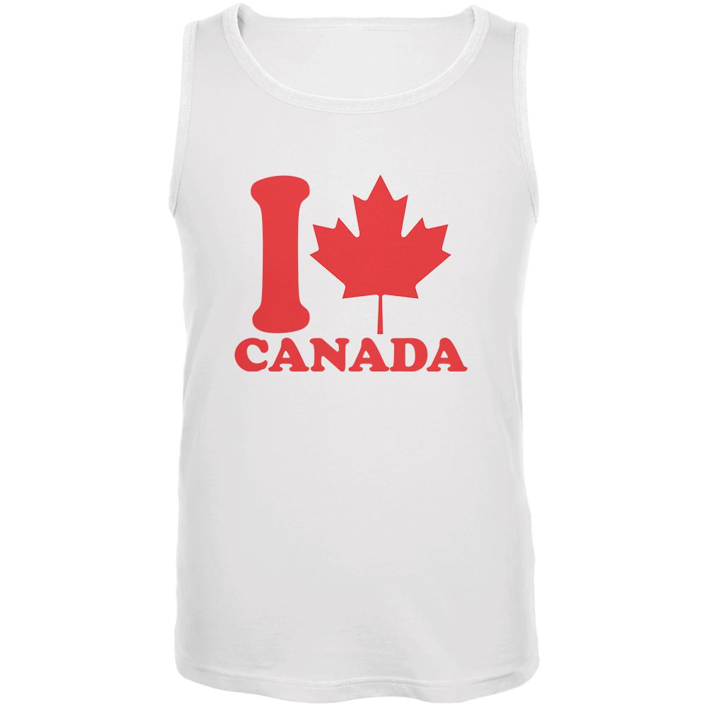 I Love Maple Leaf Heart Canada Mens Tank Top Men's Tank Tops Old Glory 2XL White 