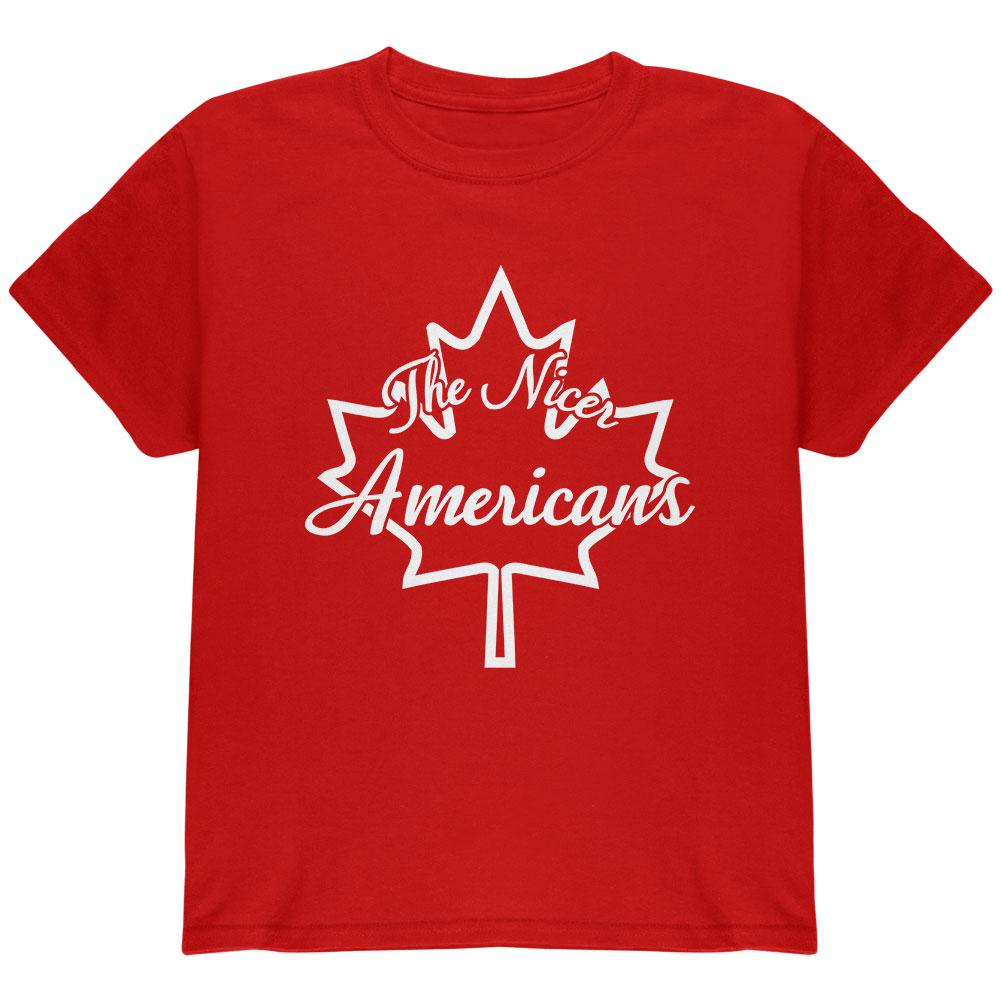 Canada The Nicer Americans Youth T Shirt Youth T-Shirts Old Glory LG Red 