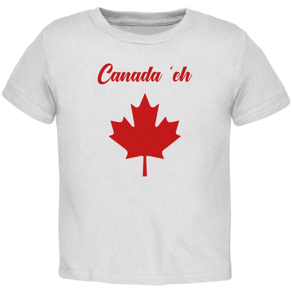 Canada Day 'Eh Pun Red Toddler T Shirt Toddler T-Shirts Old Glory 2T White 