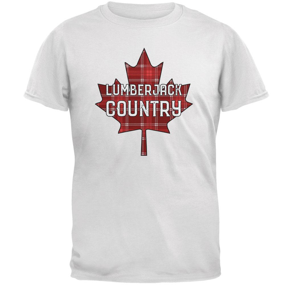 Canada Day Lumberjack Country Plaid Mens T Shirt Men's T-Shirts Old Glory 2XL White 