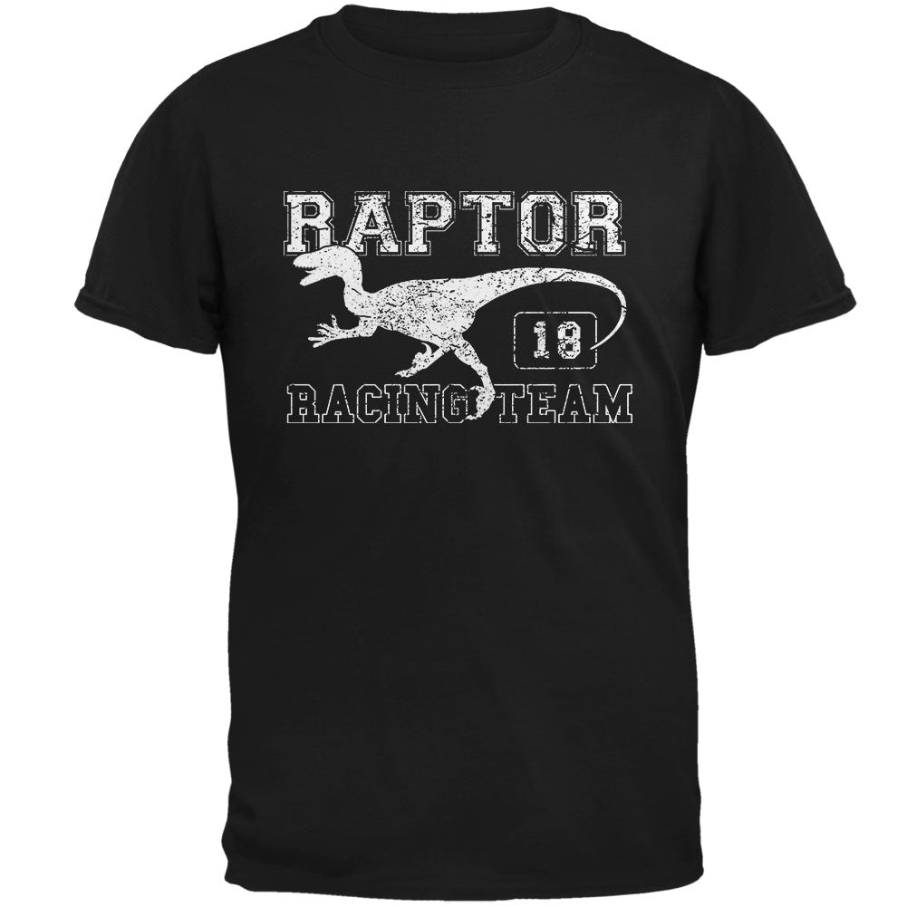 Dinosaur Velociraptor Raptor Racing Mens Soft T Shirt Men's T-Shirts Old Glory 2XL Black 