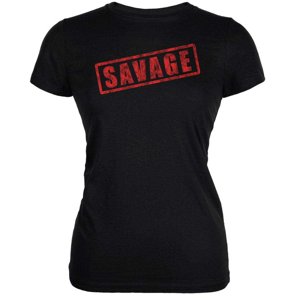 Savage Stamp Red Juniors Soft T Shirt Juniors T-Shirts Old Glory 2XL Black 