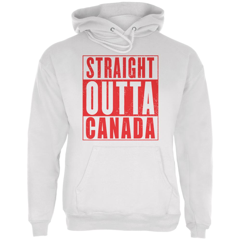 Straight Outta Canada Mens Hoodie Men's Hoodies Old Glory LG White 