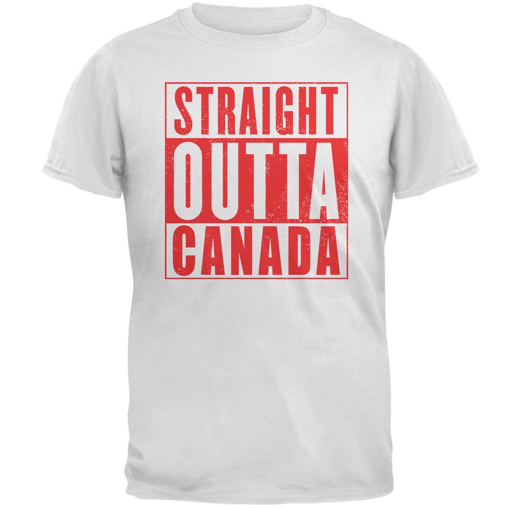 Straight Outta Canada Mens T Shirt Men's T-Shirts Old Glory 2XL White 