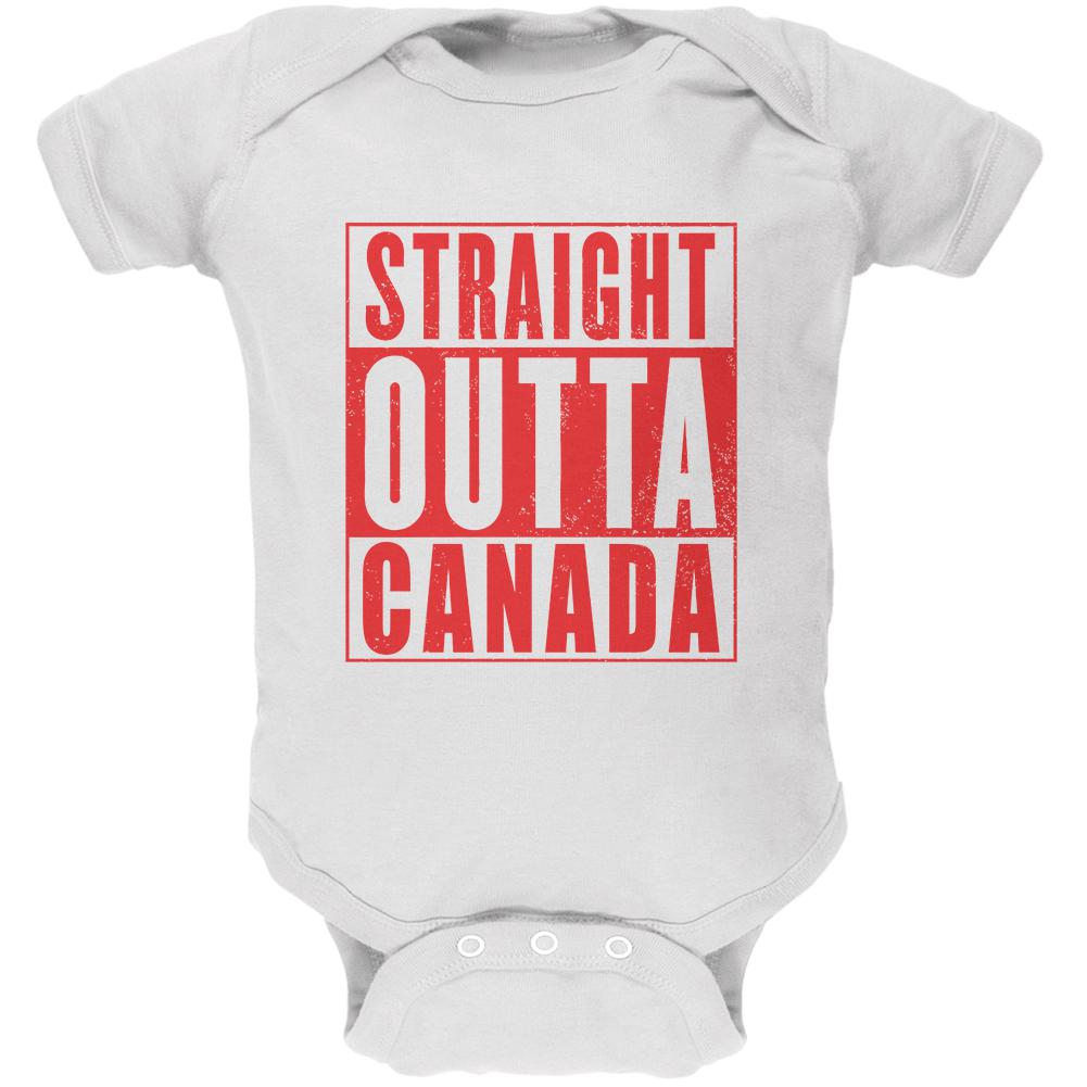 Straight Outta Canada Soft Baby One Piece Baby One Piece Old Glory 0-3M White 