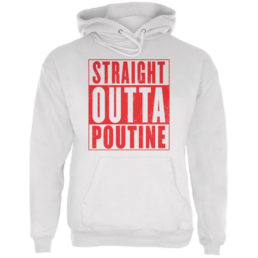 Straight Outta Poutine Mens Hoodie Men's Hoodies Old Glory LG White 